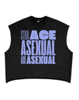 Ace Asexual Pride Tank Lavender Wordblock Black French Terry Boxy Tank Top