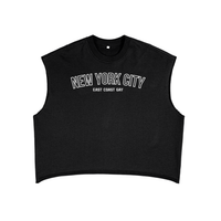 East Coast Gay Pride Tank New York City on front of Black French Terry Boxy Tank Top French Terry Boxy Tank Top