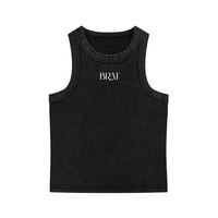 Brat Tank Minimal Stylistic Font on Snow Washed Mini Tank Top