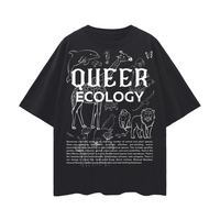 Queer Ecology Front Graphic Tee Queer Pride Shirt Oversize Deep Drop Shoulder Tee Oversize Deep Drop Shoulder Tee - 190 GSM