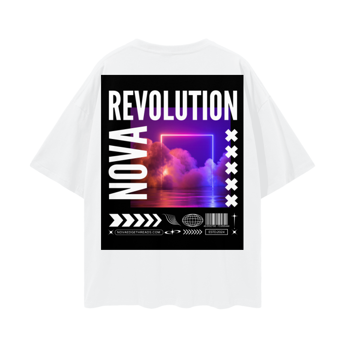 Nova Revolution Graphic Tee Diversity Pride Streetwear Oversize Deep Drop Shoulder Tee - 190 GSM