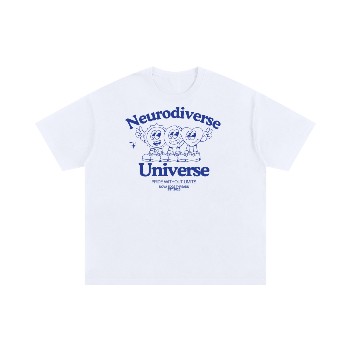 Neurodiverse Universe Graphic Tee Neurodivergent Pride Size Inclusive White Oversize Tee Size Inclusive Oversize Tee