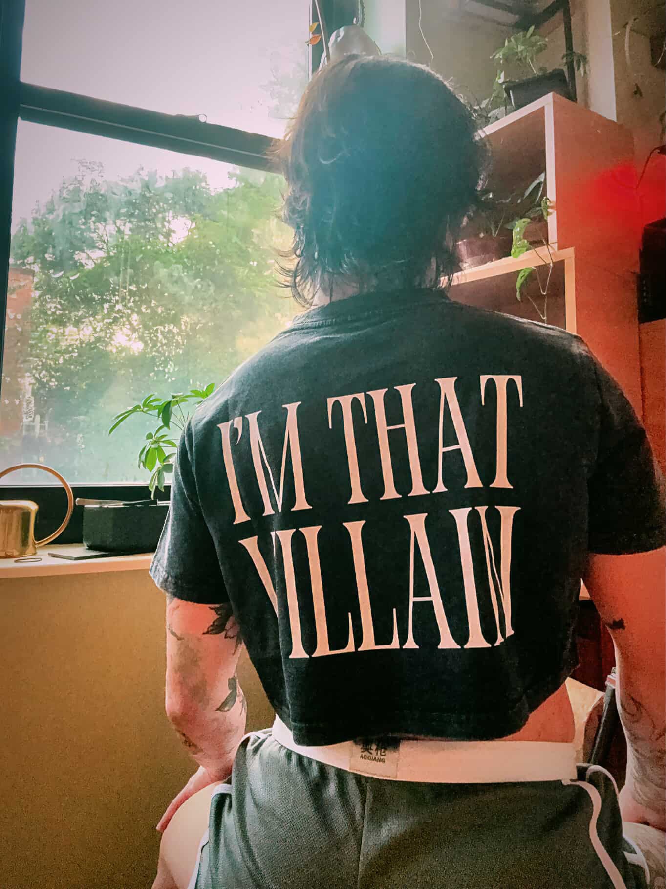 I'm That Villain Queer & Trans Pride on Back of Snow Washed Crop Top Snow Washed Crop Top