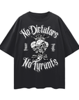 No Dictators No Tyrants Power to the People Protest T-Shirt Oversized Oversize Deep Drop Shoulder Tee - 190 GSM