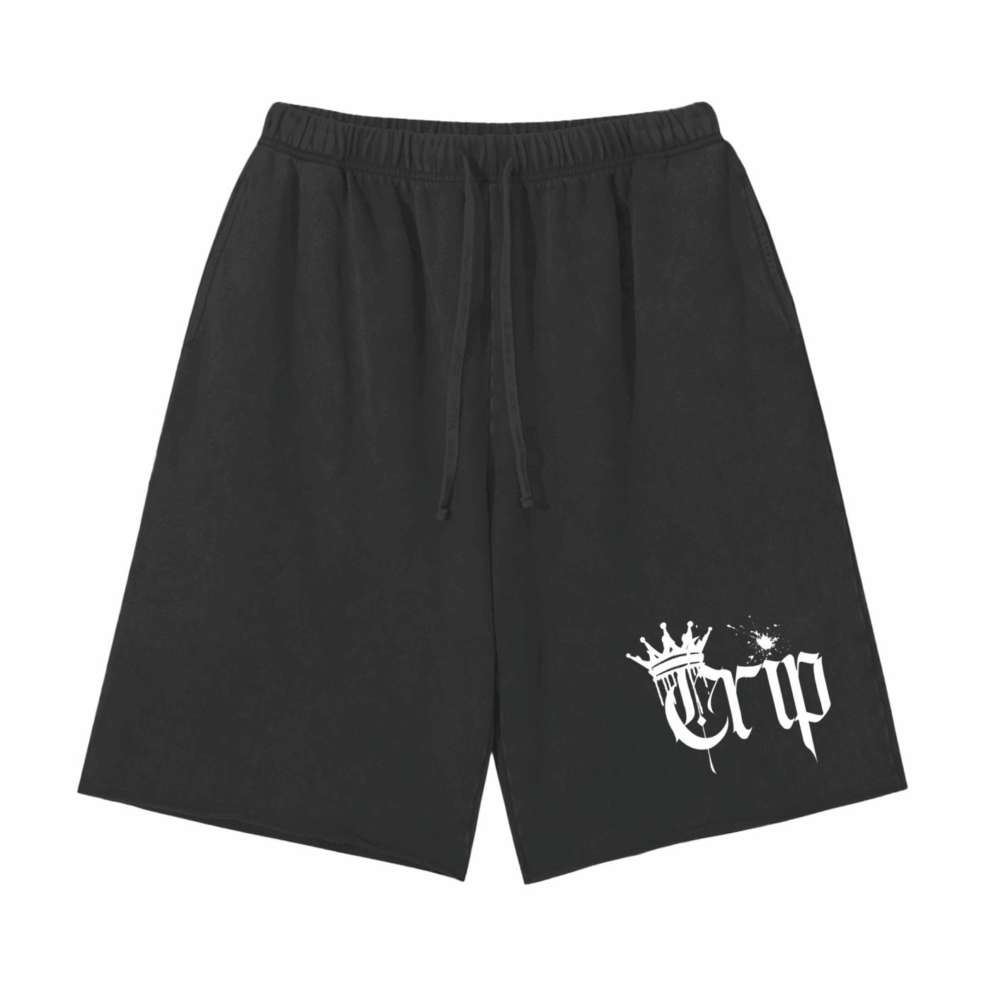 Crip Spray Paint Crown Design Disability Pride Scattered Edge Vintage Washed Shorts Vintage Wash Short Pants
