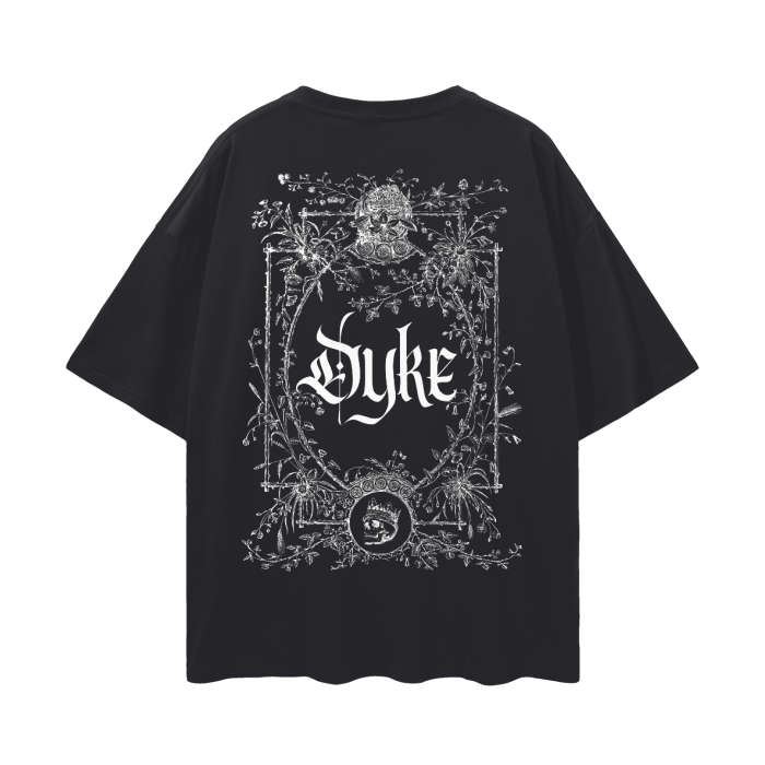 Dyke Graphic Tee Alternative Streetwear Pride Gear Black Oversize Deep Drop Shoulder Tee - 190 GSM