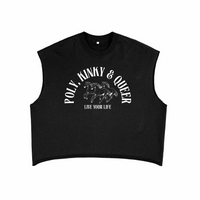 Poly Kinky and Queer Pride Live your Life Black French Terry Boxy Tank Top French Terry Boxy Tank Top