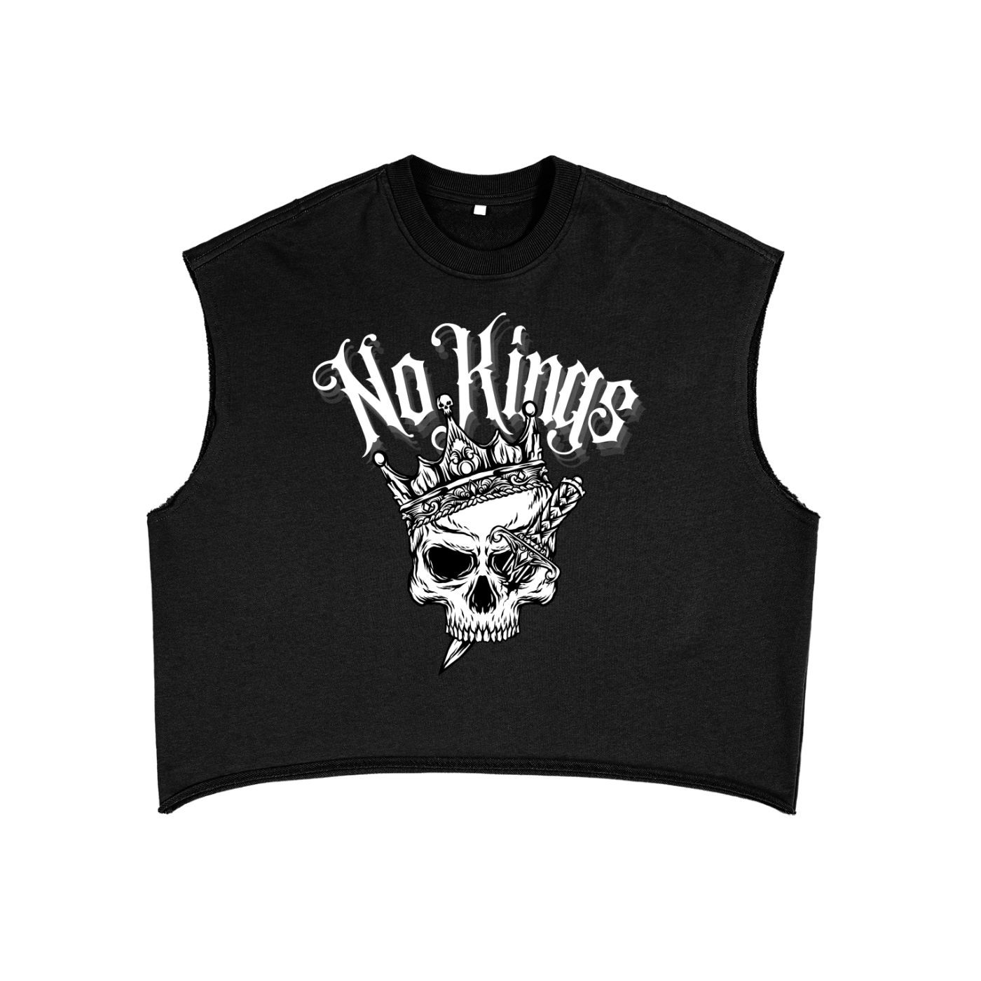No Kings Protest Sleeveless Sweatshirt Black French Terry Boxy Tank Top French Terry Boxy Tank Top