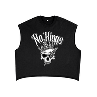 No Kings Protest Sleeveless Sweatshirt Black French Terry Boxy Tank Top French Terry Boxy Tank Top