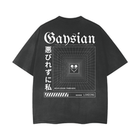 Unapologetically Gaysian Graphic Tee Intersectional Pride on Black Gray Vintage Wash Frayed T-Shirt Vintage Wash Frayed T-Shirt