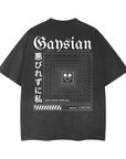 Unapologetically Gaysian Graphic Tee Intersectional Pride Streetwear on Black Gray Vintage Wash Frayed T-Shirt - 260 GSM