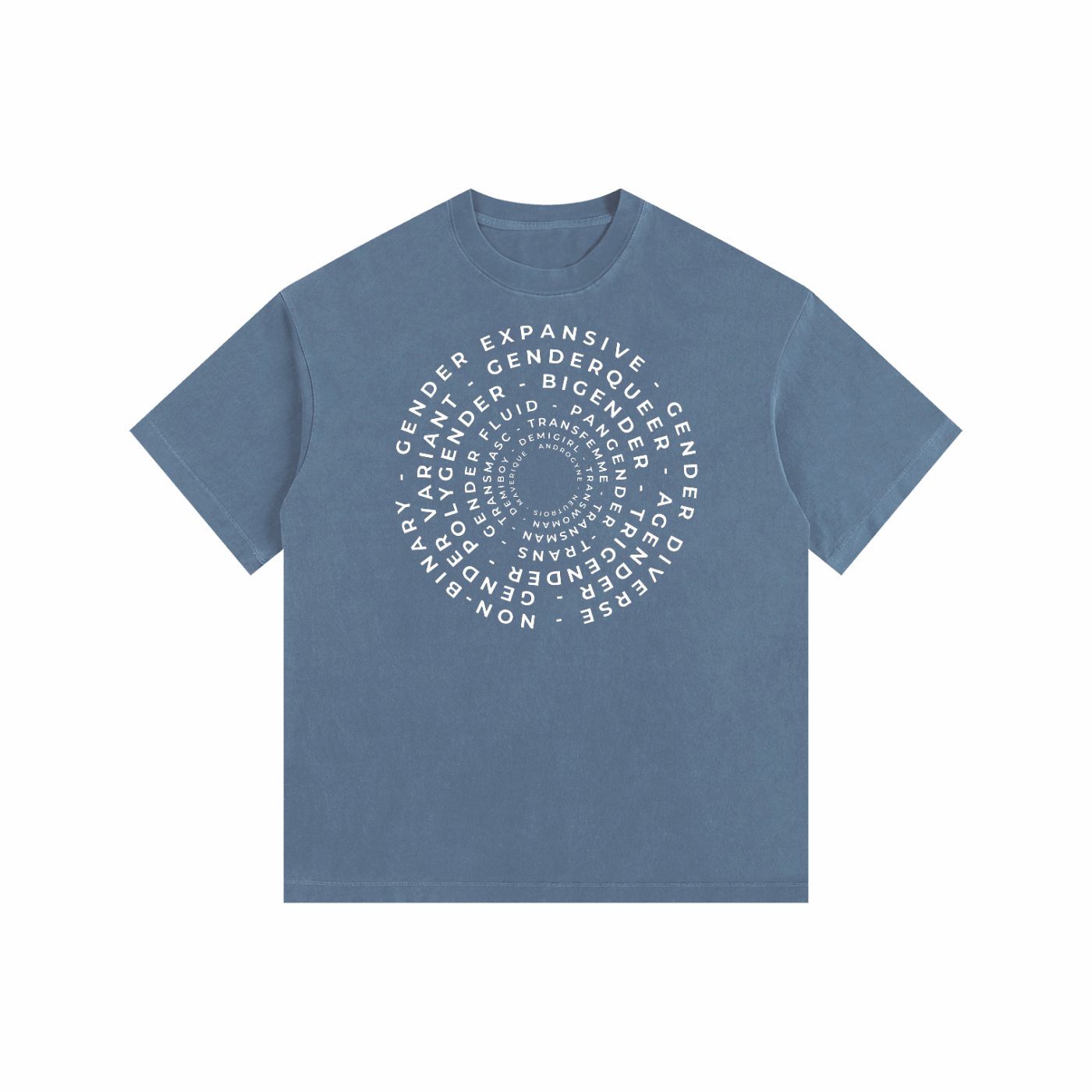 Gender Identity Word Art Size Inclusive Vintage Washed Oversize Tee Vintage Wash Oversize Tee