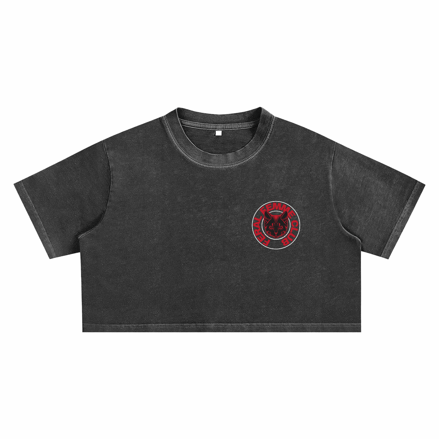 Feral Femme Club Red Lesbian & Queer Womxn Pride Snow Washed Crop Top Snow Washed Crop Top