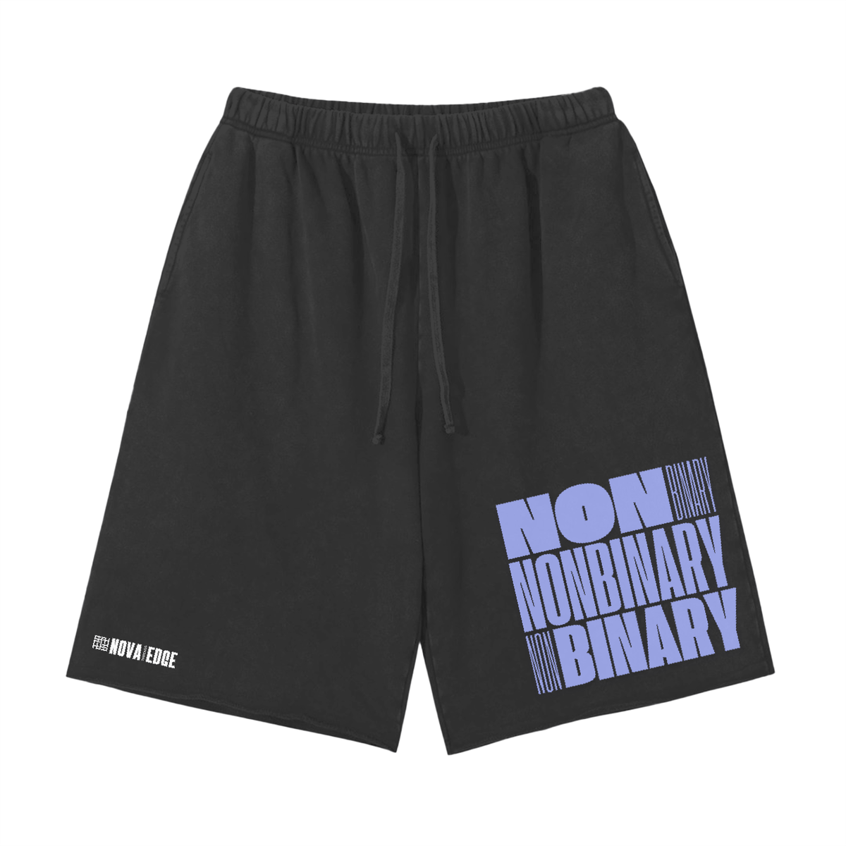 Non Binary Pride Shorts Enby Pride Snow Washed Raw Hem Shorts