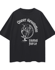Queer Revolution Global Force Graphic Tee Spooky Season Oversize Tee Oversize Deep Drop Shoulder Tee - 190 GSM