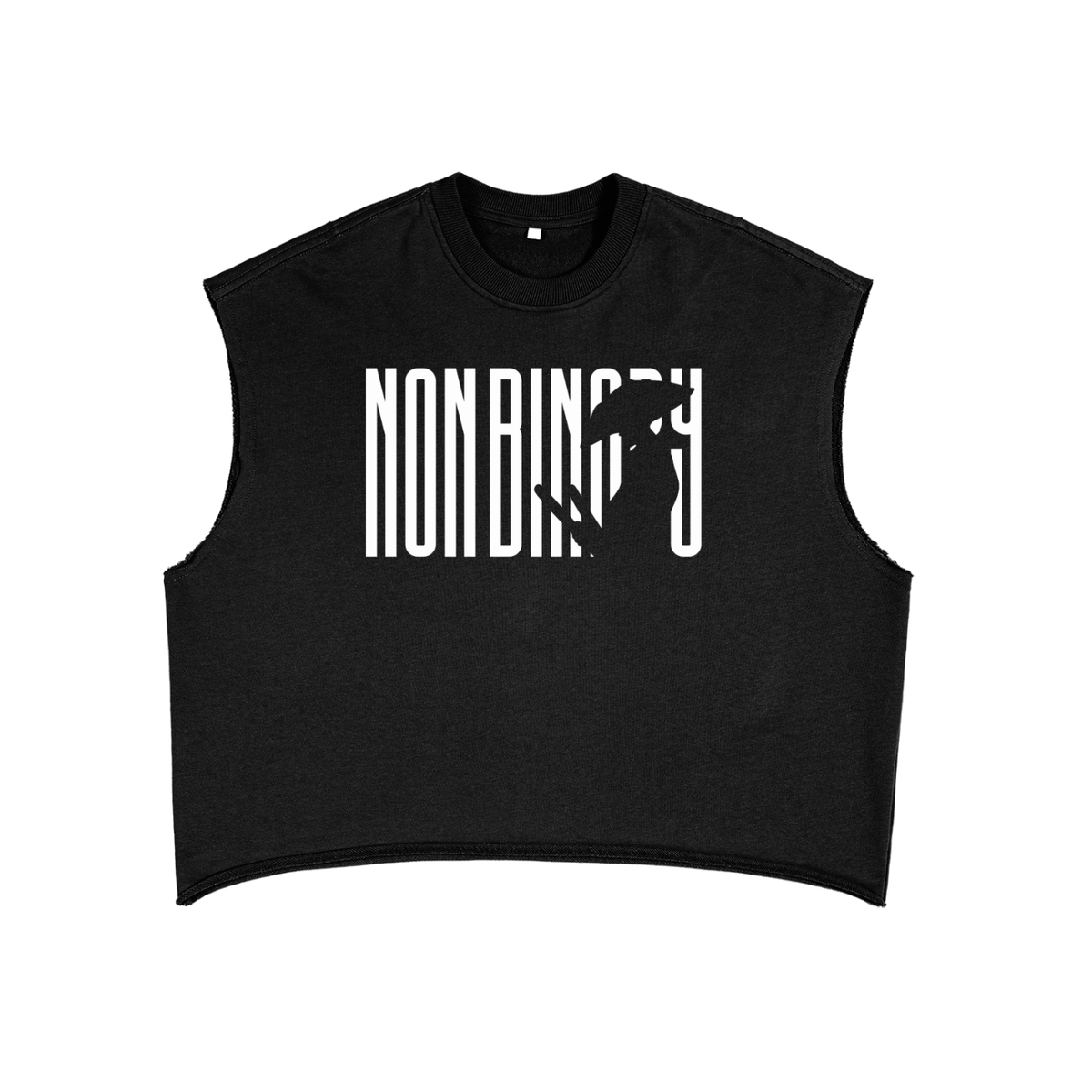 Non Binary Ninja Enby Pride Black French Terry Boxy Tank Top French Terry Boxy Tank Top