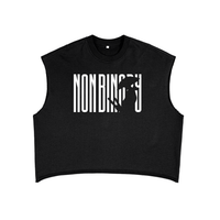 Non Binary Ninja Enby Pride Black French Terry Boxy Tank Top French Terry Boxy Tank Top