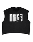 Non Binary Ninja Enby Pride Black French Terry Boxy Tank Top French Terry Boxy Tank Top
