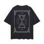 Tarot Card Inspired Celestial Design on Black Oversize Deep Drop Shoulder Tee Oversize Deep Drop Shoulder Tee - 190 GSM
