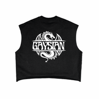 Gaysian Pride Dragon Design Art Nuvo on back of Black French Terry Boxy Tank Top French Terry Boxy Tank Top