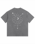 Transgender Symbol Celestial Design on back of Size Inclusive Vintage Wash Oversize Tee Vintage Wash Oversize Tee