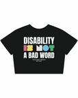 Disability is NOT a bad word Little People Pride Black Seamless Mini Tee Seamless Mini Tee
