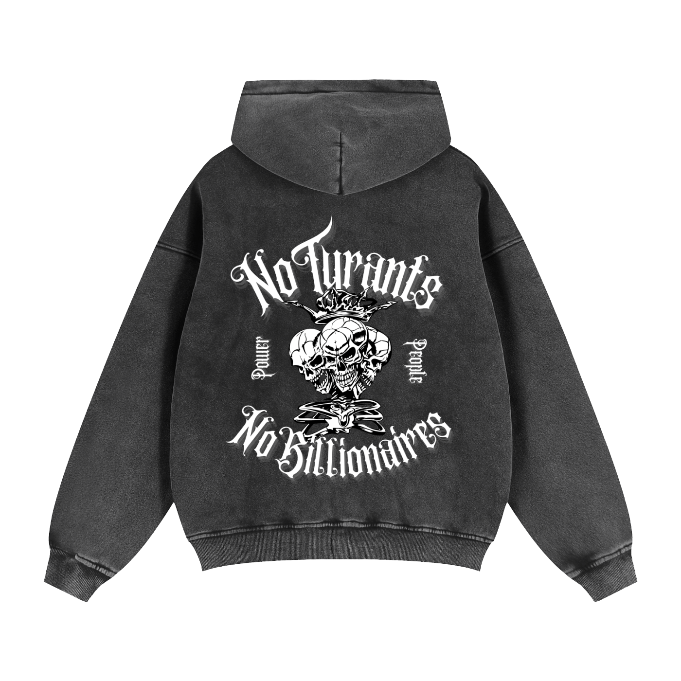 No Tyrants No Billionaires Protest Hoodie Zip-Through Boxy Fleece Hoodie Zip-Through Boxy Hoodie