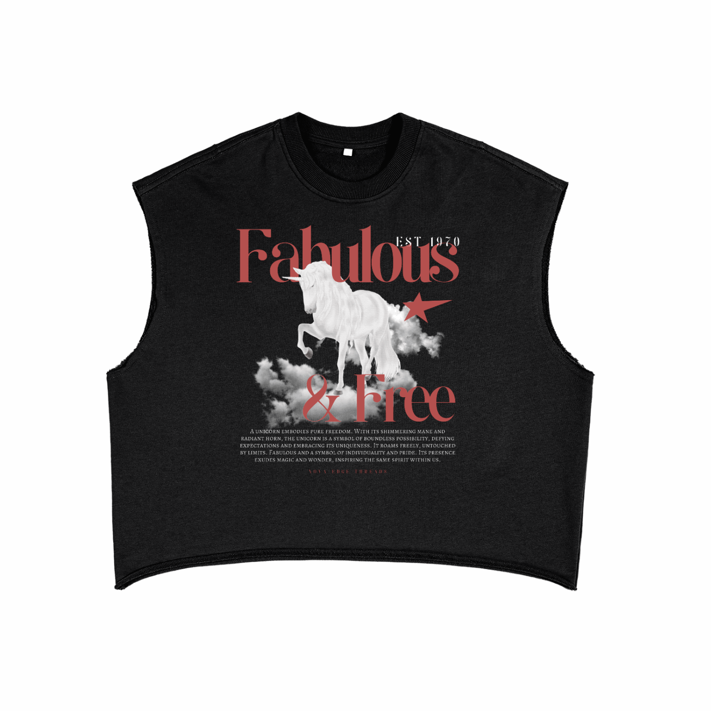 Fabulous & Free Unicorn Pride Tee French Terry Boxy Tank Top French Terry Boxy Tank Top