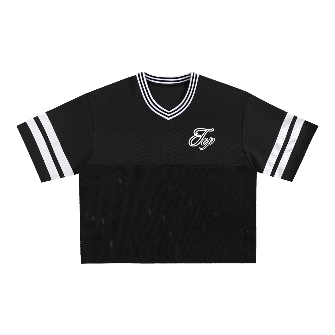NYC Top LGBTQ+ Pride Black Taped Mesh Boxy T-Shirt