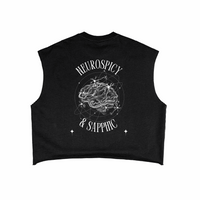 Neuro Spicy and Sapphic Pride Black French Terry Boxy Tank Top French Terry Boxy Tank Top