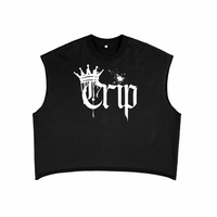 King Crip Pride with Crown Disability Pride Black French Terry Boxy Tank Top French Terry Boxy Tank Top