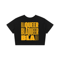 BlaQueer Word block art Design Black Baby Tee Seamless T-Shirt Seamless Mini Tee