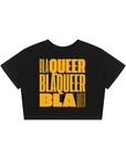 BlaQueer Word block art Design Black Baby Tee Seamless T-Shirt Baby Tee Seamless Tee