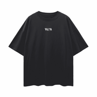 WLW T-Shirt Minimal Design on Fresh Clean Black Oversize Deep Drop Shoulder Tee Oversize Deep Drop Shoulder Tee - 190 GSM