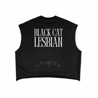 Black Cat Lesbian and Queer Womxn Pride Black French Terry Boxy Tank Top French Terry Boxy Tank Top