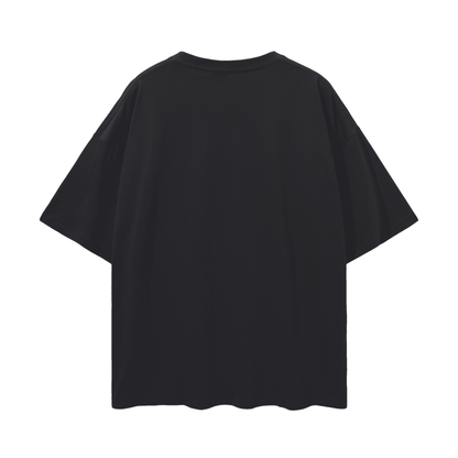 Traits of an Effective Ally Graphic Tee on front of Black Oversize Deep Drop Shoulder Tee - 190 GSM