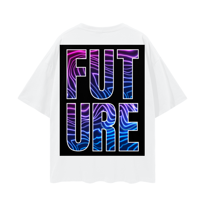 Future Graphic Tee the Future is Fluid Neon Lights Pride Gear Oversize Deep Drop Shoulder Tee - 190 GSM