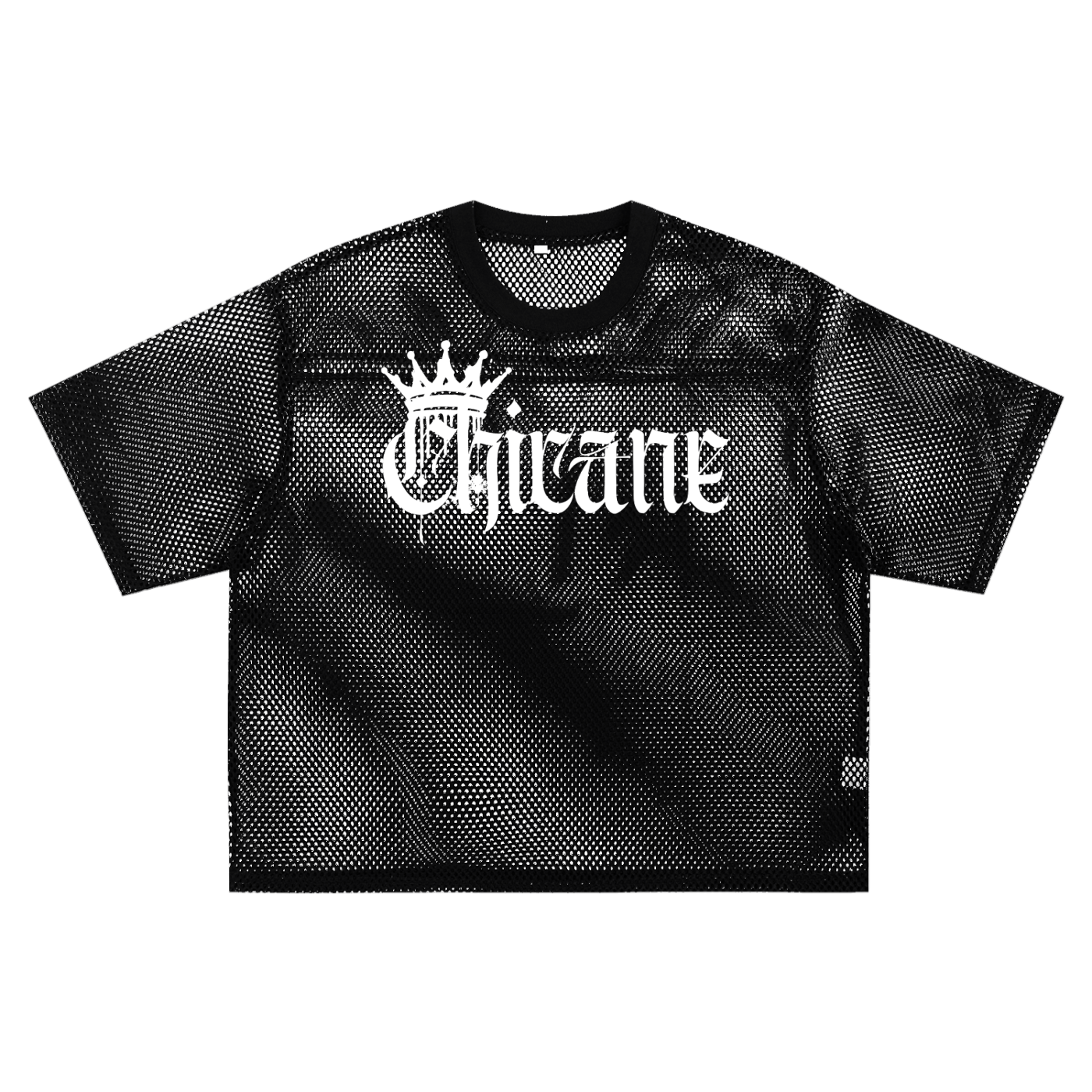 Chicane Pride with Spray Paint Crown Black See-through Boxy Mesh T-Shirt
