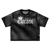 Chicane Pride with Spray Paint Crown Black See-through Boxy Mesh T-Shirt