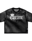 Chicane Pride with Spray Paint Crown Black See-through Boxy Mesh T-Shirt