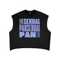 Pansexual Pride Lavender Purple Black Pride French Terry Boxy Tank Top