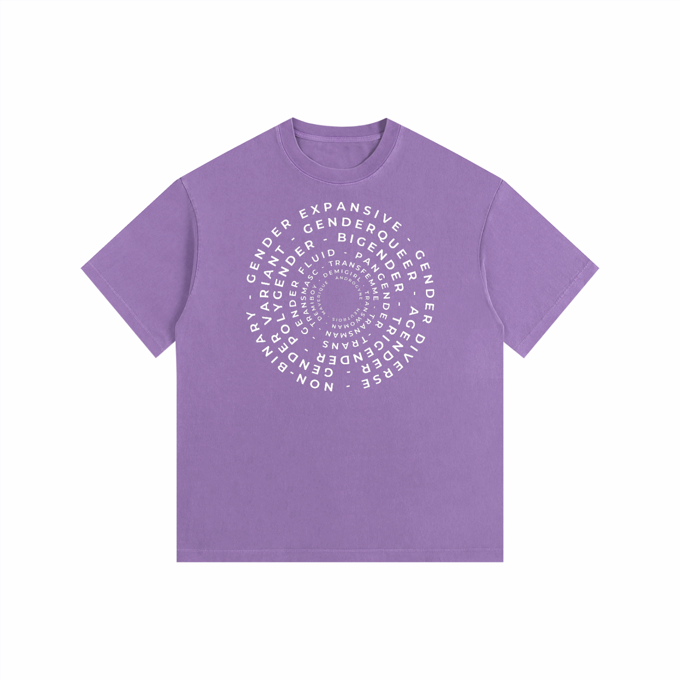 Gender Identity Word Art Size Inclusive Vintage Washed Oversize Tee Vintage Wash Oversize Tee