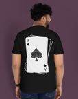 Ace Graphic Tee Asexual Pride Diversity Streetwear Gear on Black Oversize Deep Drop Shoulder Tee - 190 GSM