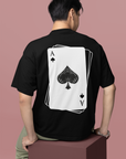Ace Graphic Tee Asexual Pride Diversity Streetwear Gear on Black Oversize Deep Drop Shoulder Tee - 190 GSM