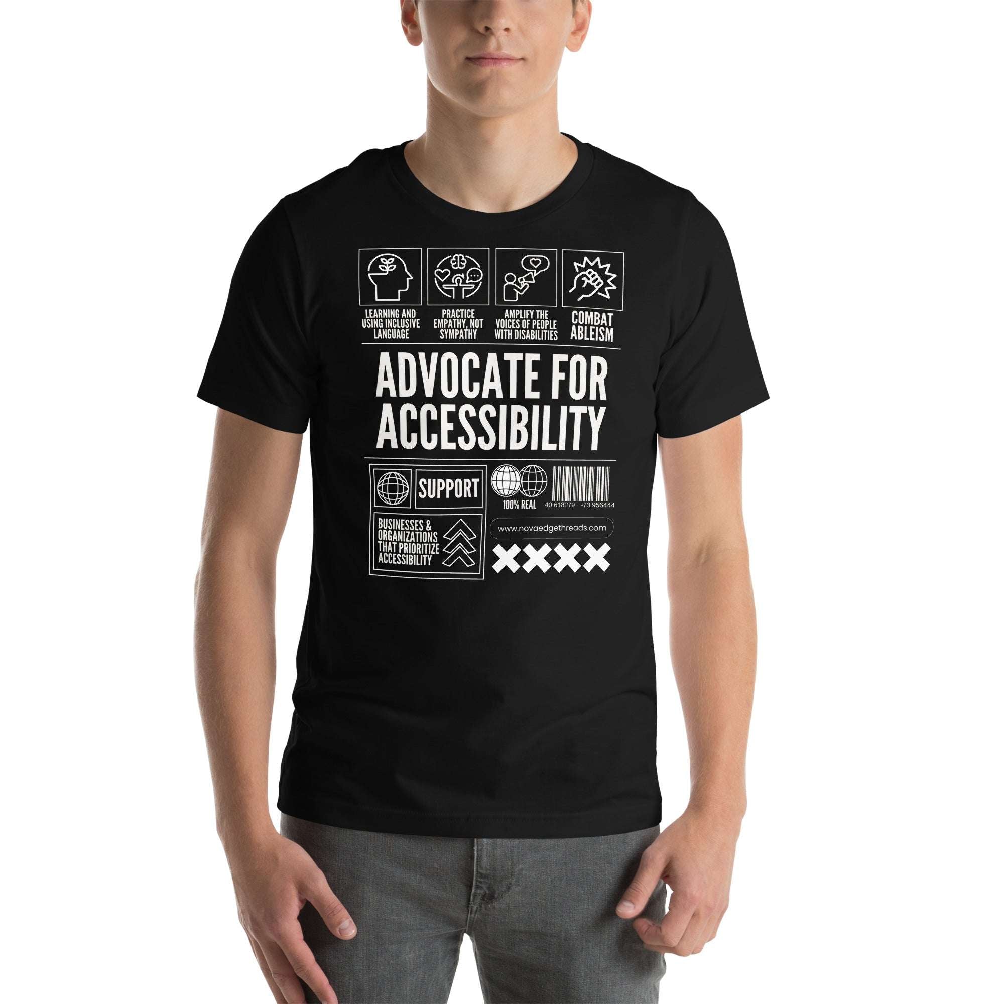 Advocate for Accessibility T-Shirt Support Pride Shirts for Allies Black Relaxed Fit T-Shirt Relaxed Fit T-Shirt