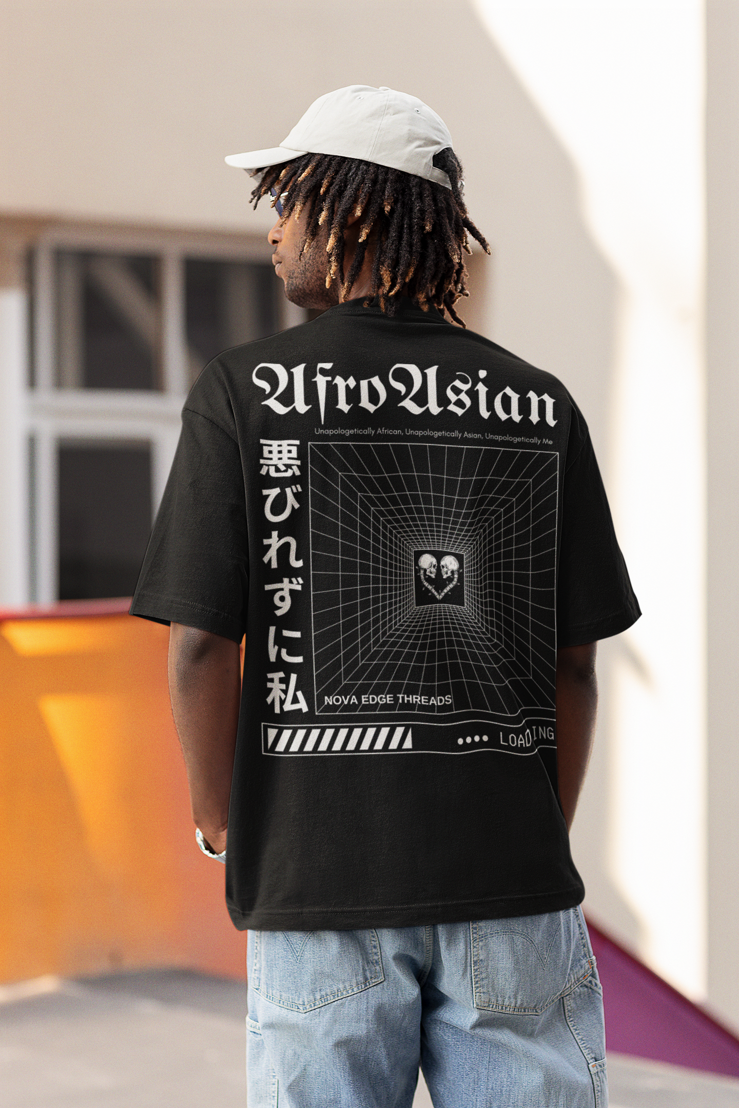 Unapologetically Afro Asian Graphic Tee Japanese Streetwear Style Multicultural Pride Oversize Deep Drop Shoulder Tee - 190 GSM