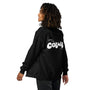Open for Collaboration Groovy Typography for People with Pride Black heavy blend zip hoodie