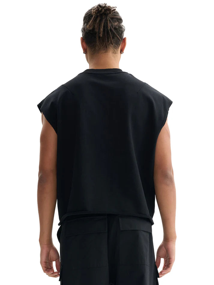 East Coast Gay Pride Tank New York City on front of Black French Terry Boxy Tank Top French Terry Boxy Tank Top