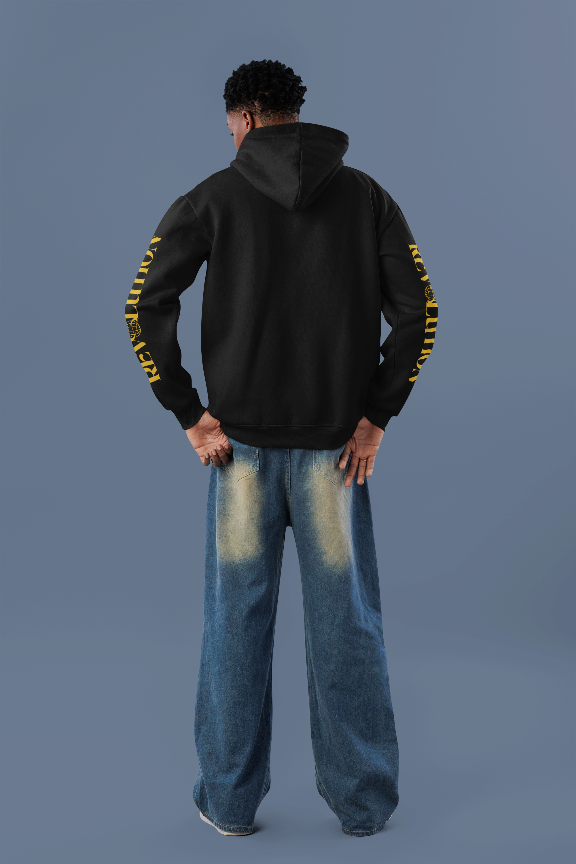 Revolution Black and Yellow Sleeve Designs Eco Raglan Hoodie Eco Raglan Hoodie