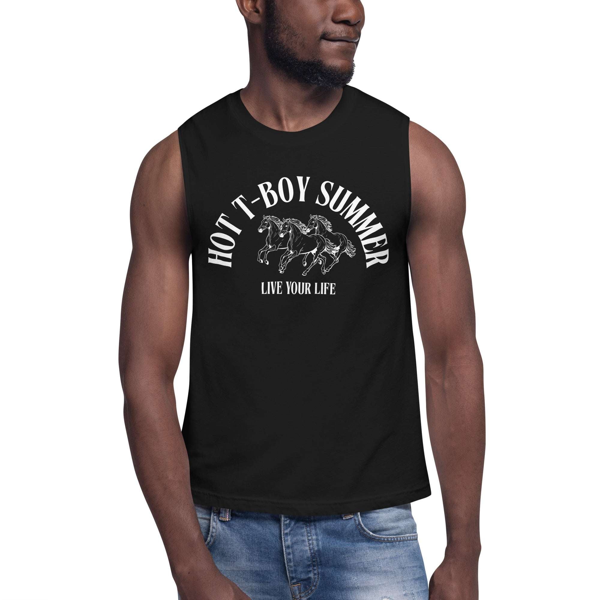 Hot T Boy Summer Live your Life Transmasc Pride Relaxed Fit Sleeveless Tank Top Relaxed Fit Sleeveless Tank Top
